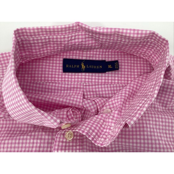 Polo Ralph Lauren Men's XL  Pink Checkered Long Sleeve Button Down Shirt - Picture 4 of 8